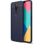 Kip GSM Oppo A9 2020 Kılıf Deri Görünümlü Niss Silikon Kapak - Lacivert