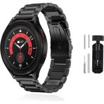 Kip GSM Samsung Galaxy Watch 6 40 43 44 47MM Uyumlu Kordon Metal Kordon Ayarlama Aparatlı Klasik Kordon - Siyah