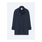 Kip Lacivert Oversize Fit Kruvaze Yaka Casual Dokuma Pardesü