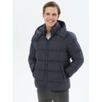 Kip Lacivert Regular Fit Kapüşonlu Casual Dokuma Mont - 2XL