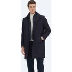 Kip Lacivert Regular Fit Kruvaze Yaka Casual Dokuma Pardesü - XL
