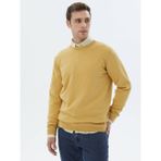 Kip Sarı Bisiklet Yaka Düz Örgü Yün Karışımlı Triko Kazak - 2XL