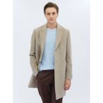 Kip Vizon Regular Fit Kruvaze Yaka Klasik Dokuma Palto %70 Polyester %25 Polyviskon %5 Elastan Erkek - 60