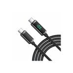Kipgsm 100W Hızlı Sarj Destekli Hasır Örgülü Dijital Led Göstergeli 1.2 Metre Fiber TYP-C Şarj Kablosu