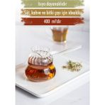 Kiraz Çiçeği Butik Isıya Dayanıklı Ocakta Kullanmaya Uygun Lüks Borosilikat cam cezve 400 ml