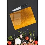 Kiraz Çiçeği Butik Sarı Cam Kesme Tahtası 25 x 35 cm