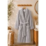 Kiraz Havlu Bornoz Soft Touch Şalyaka Kadife Bornoz - M - L / L - XL - Gri