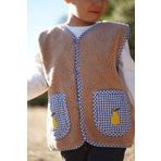Kirazkids Armut Nakışlı Kahverengi Teddy Bebek Çocuk Yeleği