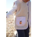 Kirazkids Şeftali Nakışlı Teddy Krem Bebek Çocuk Yeleği