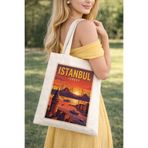Kirbi Reklam Istanbul - İstanbul Şehir Kişiye Özel Çift Taraflı Baskılı Bez Omuz Çantası Hediye