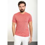 Kırçıllı Kiremit Slim Fit Bisiklet Yaka Erkek T-Shirt