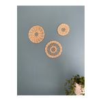 KİREMİT HOME RATTAN DUVAR DEKORASYONU 3-LÜ DUVAR SÜSÜ HASIR BAMBU BOHEM TASARIM