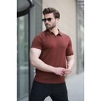 Kiremit Polo Yaka Triko Erkek Tişört E7417