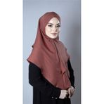 Kiremit Pratik Hazır Geçmeli Tesettür Eşarp Pamuk Caz Kumaş Çift Katlı Çapraz Hijab 2304_05