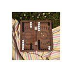 Kiri Mini tavla cep tavlası seyahat tavlası deri kılıflı 24x24 cm tavla
