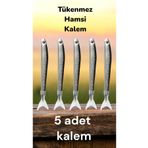 Kiri Tükenmez hamsi kalem gümüş renk 5 adet