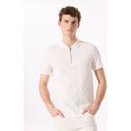 Kırık Beyaz Erkek Basic Polo T-Shirt F5SM-TST 2734 - 2XL