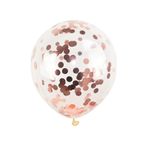 KIRIKOU 24 Parça Konfeti Balonu Paketi 30 cm Lateks Parti Balonları Parti Dekorasyonları, Düğün, Nişan, Gelin, Doğum Günü ve Duş için (Gül Altın)