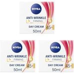 Kırışıklık Karşıtı + Sıkılaştırıcı Krem Yaş 45+ (50 Ml), Yaşa Özel Yüz Bakım Kremi, Kayısı Çekirdeği Shea Yağı Ile Yoğun Cilt Bakım, Uv Filtresi Ile Güneş Koruması (3 Paketi)