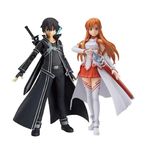 Kirito ve Asuna Aksiyon Figürleri Değiştirilebilir Yüzler ve Hareketli Figürlü Anime Heykel Modeli Süs 2'li Paket