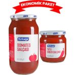 Kırkağa Domates Salçası 1000 gr ve Biber Salçası 425 gr Organik Ekonomik Paket - 1 kg