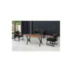 Kırlenta Liva 2+1+1 + Masa Antrasit Bahçe Mutfak Balkon Mobilyası