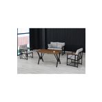 Kırlenta Liva 2+1+1 + Masa Gri Bahçe Mutfak Balkon Mobilyası