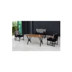 Kırlenta LİVA 2+1+1 + MASA SİYAH BEYAZ BAHÇE MUTFAK BALKON MOBİLYASI