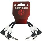 Kırlın LG2-203-0,15M-BK Pedal Ara Kablosu (2'li Set) | Siyah Şık Tasarım L Tipi Jaklar Sayesinde Pedalboard'da Yer Tasar