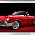 Kırmızı 1957 Ford Thunderbird Klasik Araba-1 Motifli Kanvas Tablo DBSANAT12083