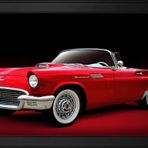 Kırmızı 1957 Ford Thunderbird Klasik Araba-1 Motifli Kanvas Tablo DBSANAT1208413