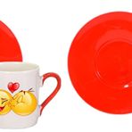 Kırmızı 2'li Emojili Türk Kahvesi Fincan Takımı Kırmızı DFŞ7877866555