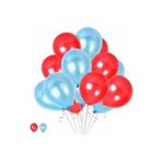 Kırmızı - Açık Mavi Metalik Balon 70 Adet+ 5 mt balon zinciri