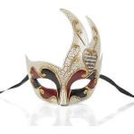 Kırmızı Alev Kuş Retro Çatlak Yüz Stil Italya Venedik Tiyatrosu Yarım Yüz Komik Cadılar Bayramı Maskesi Masquerade Akşam Partisi Kostüm Sahne (Yurt Dışından) - Renkli - Yok