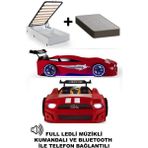 Kırmızı Arabalı Yatak Sport Mst Full Ledli Kumandalı Baza Ortopedik Yatak - 90 x 190 cm