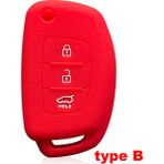 Kırmızı B Tipi Hyundai Solaris Accent IX25 Creta Elantra IX35 Tucso Verna I10 I20 I40 Anahtarlık Araba Aksesuarları Key Case (Yurt Dışından)