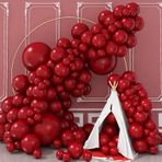 Kırmızı balon çelenk çift katmanlı, 18 12 10 5 inç mat kırmızı helyum lateks balon çelenk bordo kırmızı parti balon seti şarap kırmızı balonlar doğum günü sevgililer günü Noel parti dekorasyonu için
