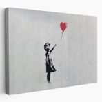 Kırmızı Balonu Uçan Kız Banksy Dekoratif Kanvas Tablo, Duvar Dekoru 5059