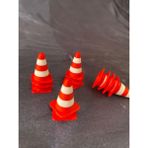 Kırmızı Beyaz Mini Oyuncak Duba | Trafik Eğitim Aksesuarı | Maket, Araba SETI,(12ADET) - Beyaz - Kırmızı