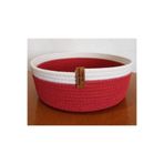 Kırmızı Beyaz Sepet Hasır Sepet Düzenleyici Organizer Dekorasyon Hediyelik - 24x9 Cm 1001000009127