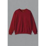 Kırmızı Bisiklet Yaka Basic Unisex Erkek Sweatshirt Kadın Sweat Kırmızı