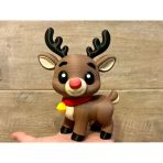 Kırmızı Burunlu Ren Geyiği Rudolph - 3D Yazıcı Tasarım Yılbaşı Biblosu - Sevimli Geyik Figürü