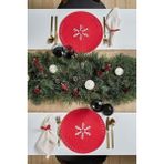 Kırmızı Çam Ağaç Desenli Keçe Supla 6'lı Set - 30 x 30 cm