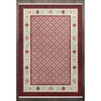 Kırmızı Çerçeve Modern Geometrik Etnik Eskitme Desenli Boho Makinada Yıkanabilir Hafif Hav Toz Vermez Leke Tutmaz Kaymaz Taban Dijital Makine Baskı Halı Oturma Odası Salon Yolluk Koridor Mutfak Halısı