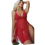 KIRMIZI- DANTEL DETAYLI FANTAZİ KOMBİNEZON (L-XL)