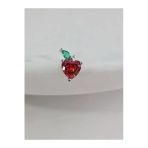 Kırmızı Elma Model Kıkırdak Piercing Tragus Helix Silver Gümüş Renk Küpe
