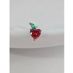 Kırmızı Elma Model Kıkırdak Piercing Tragus Helix Silver Gümüş ve Altın Kaplama Gold Renk Küpe (Gümüş)