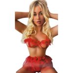 KIRMIZI FANTAZİ KADIN İKİLİ TAKIM (L-XL)