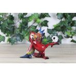 Kırmızı Futbolcu Papağan Biblo, Polyester, 20x14 cm, Dekoratif Obje, Ev ve Ofis Dekoru