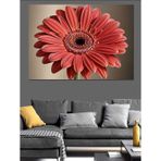 Kırmızı Gerbera Çiçek Detayı Dekoratif Kanvas - Mdf Ahşap Tablo
